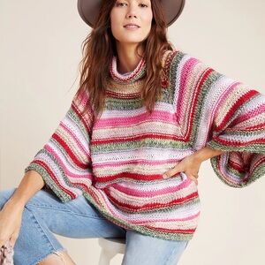 Anthropologie Candice Bell-Sleeved Knit Sweater M/L